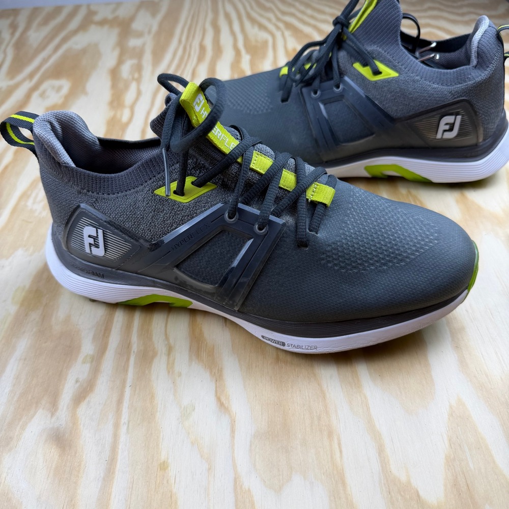 FootJoy HyperFlex Mens Golf Shoes Charcoal Grey Lime Green 51044 Size 8.5 W